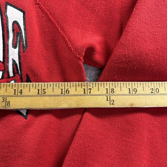 Vintage Raglan Crewneck Sweater Youth Large (14-16)‎ Red Northside Elementary - Picture 7 of 8